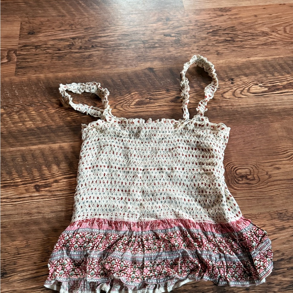 Patrons of Peace Cream and Pink Camisole